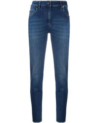 Brunello Cucinelli Jean slim à taille haute - Bleu