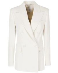 Eleventy - Double-Breasted Chevron-Weave Blazer - Lyst