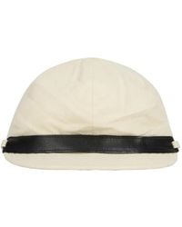 Alberta Ferretti - Leather-Band Logo-Plaque Hat - Lyst