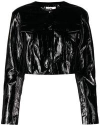 Gestuz - Anafeegz Cropped Leather Jacket - Lyst