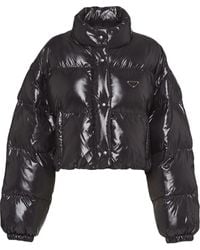 Prada - Kurze Wandelbare Daunenjacke Aus Re-nylon - Lyst