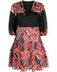 Pinko - Floral-Print Cotton Minidress - Lyst