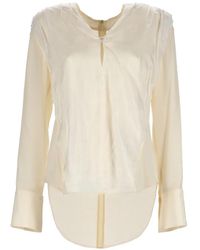 Victoria Beckham - Silk Long-Sleeve Top - Lyst