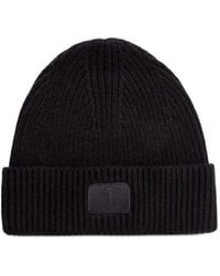 Joop! - Logo-Patch Ribbed-Knit Beanie Hat - Lyst