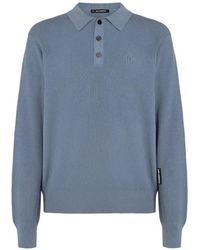 KARL LAGERFELD - Ribbed-Knit Polo Shirt - Lyst