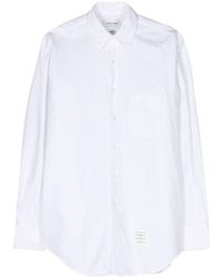 Thom Browne - Chemise en coton à patch logo - Lyst