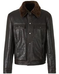 Salvatore Santoro - Leather Shearling-Collar Jacket - Lyst
