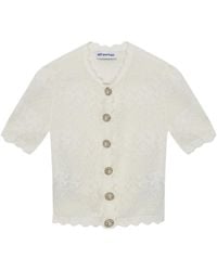 Self-Portrait - Cardigan Con Orlo A Smerlo - Lyst