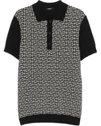 Balmain - Monogrammed Polo Shirt - Lyst