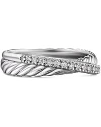 David Yurman - Crossover Ring Aus Sterlingsilber Mit Diamant 5,3Mm - Lyst