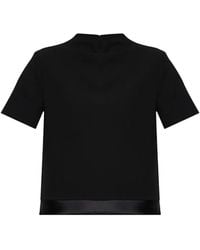 Jil Sander - Satin-Trim Wool Top - Lyst