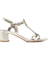 Roberto Del Carlo - Betty Cracked-Effect T-Bar Sandals - Lyst