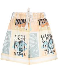 P.E Nation All Time Printed Shorts - Yellow
