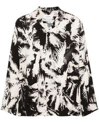 Laneus - Abstract-print Notched-collar Shirt - Lyst