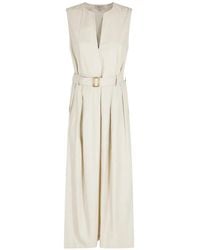 Woolrich - V-Neck Belted Midi Dress - Lyst