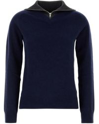 MM6 by Maison Margiela - Quarter-Zip Knitted Sweater - Lyst