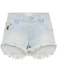 One Teaspoon - Short En Jean À Bords Francs - Lyst