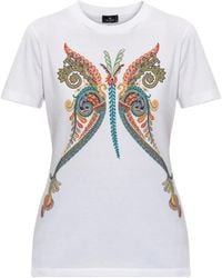 Etro - Butterfly-Motif T-Shirt - Lyst