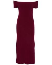 Bompard - Bardot Flared Knitted Midi Dress - Lyst