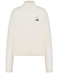 Love Moschino - Logo-Embroidered Roll-Neck Wool Sweater - Lyst
