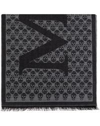 McQueen - Skull-Print Wool Scarf - Lyst