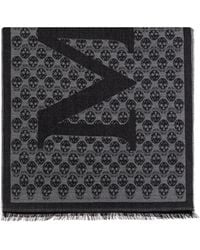 McQueen - Sciarpa Con Stampa Teschio - Lyst
