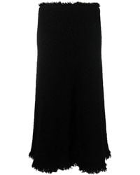 Alberta Ferretti - Fringe-Trim Detail Tweed Skirt - Lyst