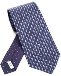 Ferragamo - Seahorse-Print Silk Tie - Lyst