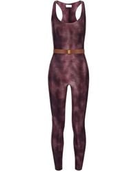 Elisabetta Franchi - Gürtel-Jumpsuit mit Python-Print - Lyst