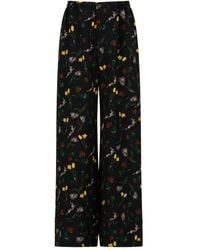 Marni - Floral-Print Wide-Leg Trousers - Lyst