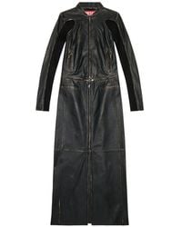 DIESEL - L-Tot Leather Maxi Dress - Lyst