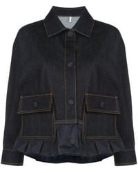 Moncler Veste boutonnée en jean - Bleu