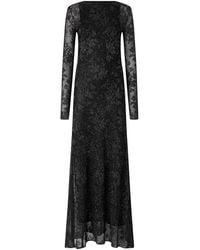 Pinko - Openwork Long-Sleeve Dress - Lyst