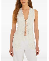 FARM Rio - Floral-Embroidered Fringe Top - Lyst