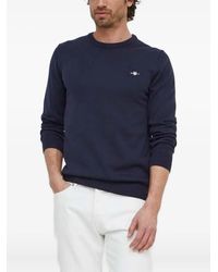 GANT - Felpa Girocollo Con Logo Ricamato - Lyst
