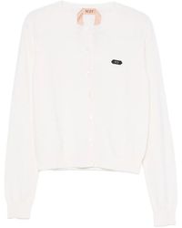 N°21 - Logo-Patch Knitted Cardigan - Lyst