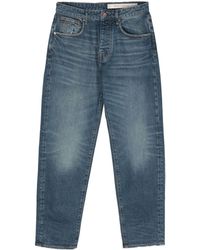 Armani Exchange - Ripped-detail Tapered Jeans - Lyst