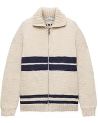 Prada - Wool Zipper Cardigan - Lyst