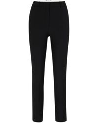 BOSS - Virgin Wool Cropped Tailored Trousers - Lyst