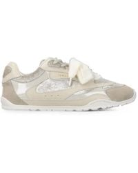 Pinko - Panelled Shearling-Trim Sneakers - Lyst
