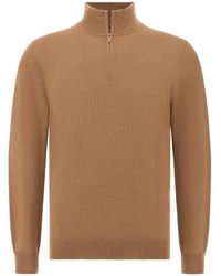 BOGGI - Sweater Van Merinowol Met Halve Rits - Lyst