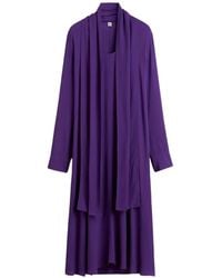 TOTEME - Scarf-Detail Long-Sleeve Midi Dress - Lyst