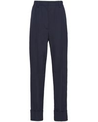 Prada - Pressed-Crease Tailored Trousers - Lyst