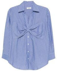 Sandro - Camisa a rayas con detalle de lazo - Lyst