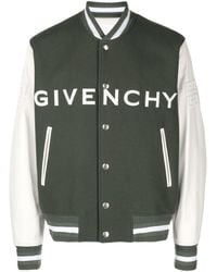 Givenchy - Logo-embroidered Button-up Varsity Jacket - Lyst