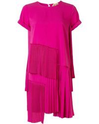N°21 Pleated Panel Short Dress - Roze