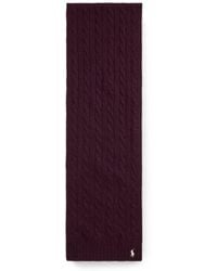 Polo Ralph Lauren - Cable-Knit Pony-Embroidered Scarf - Lyst