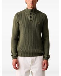 Aeronautica Militare - Pull En Maille Nervurée À Boutonnière - Lyst