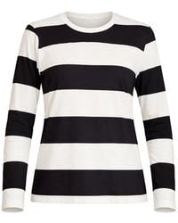 Cynthia Rowley - Striped Long-Sleeve Top - Lyst