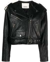 Isabel Marant - Stylish Leather Jacket With Edgy Details For - Lyst